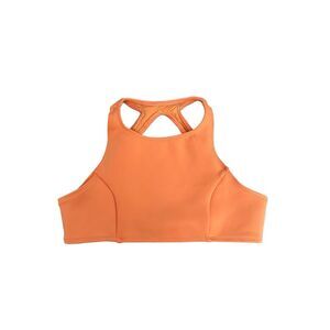 dippin’ daisy’s high neck open back sporty bikini swim top orange women’s size M